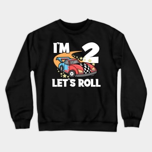 Second 2nd Birthday Racing Car Sports Car Crewneck Sweatshirt